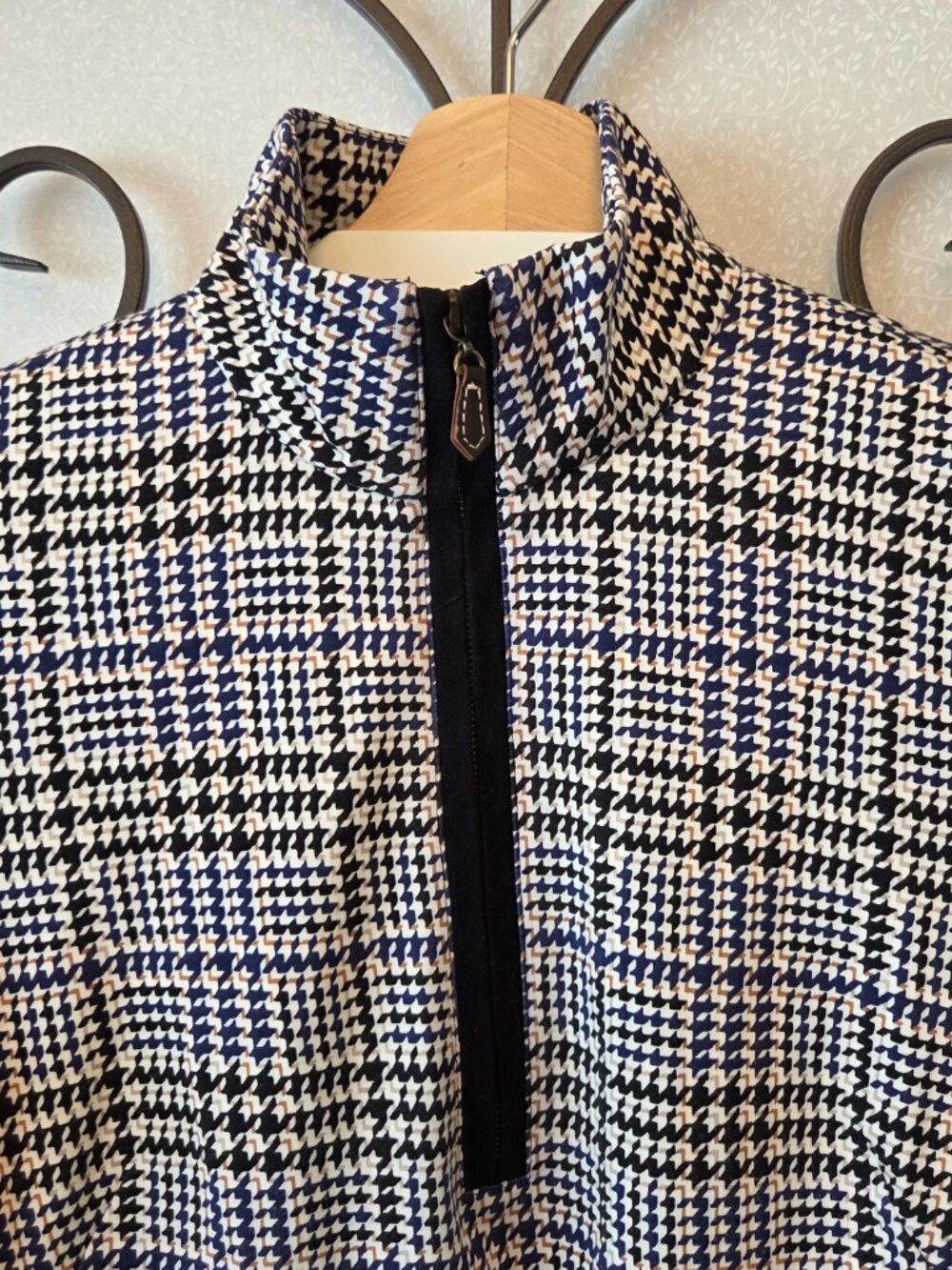 J. McLaughlin Ponte Houndstooth Aspen Glenn Dress Size M Bedford Midi Longsleeve - Picture 3 of 11